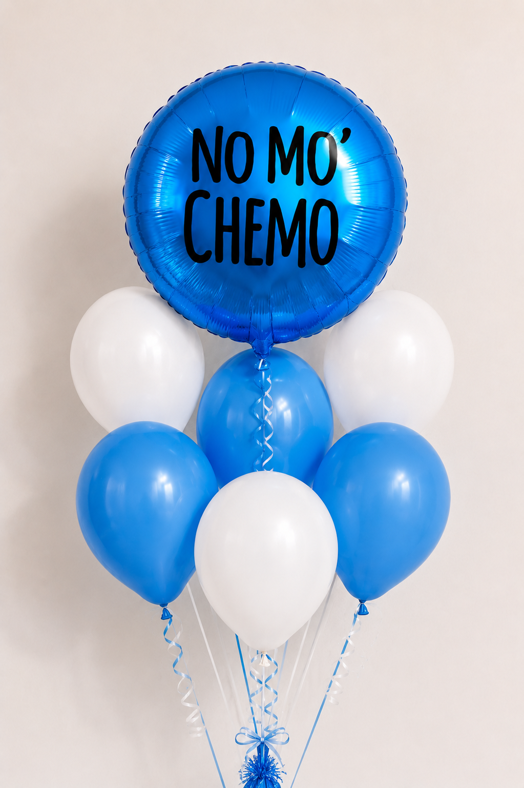 No Mo Chemo Balloon Bouquet | Cancer Recovery Celebration Balloons | Personalized Survivor Gift